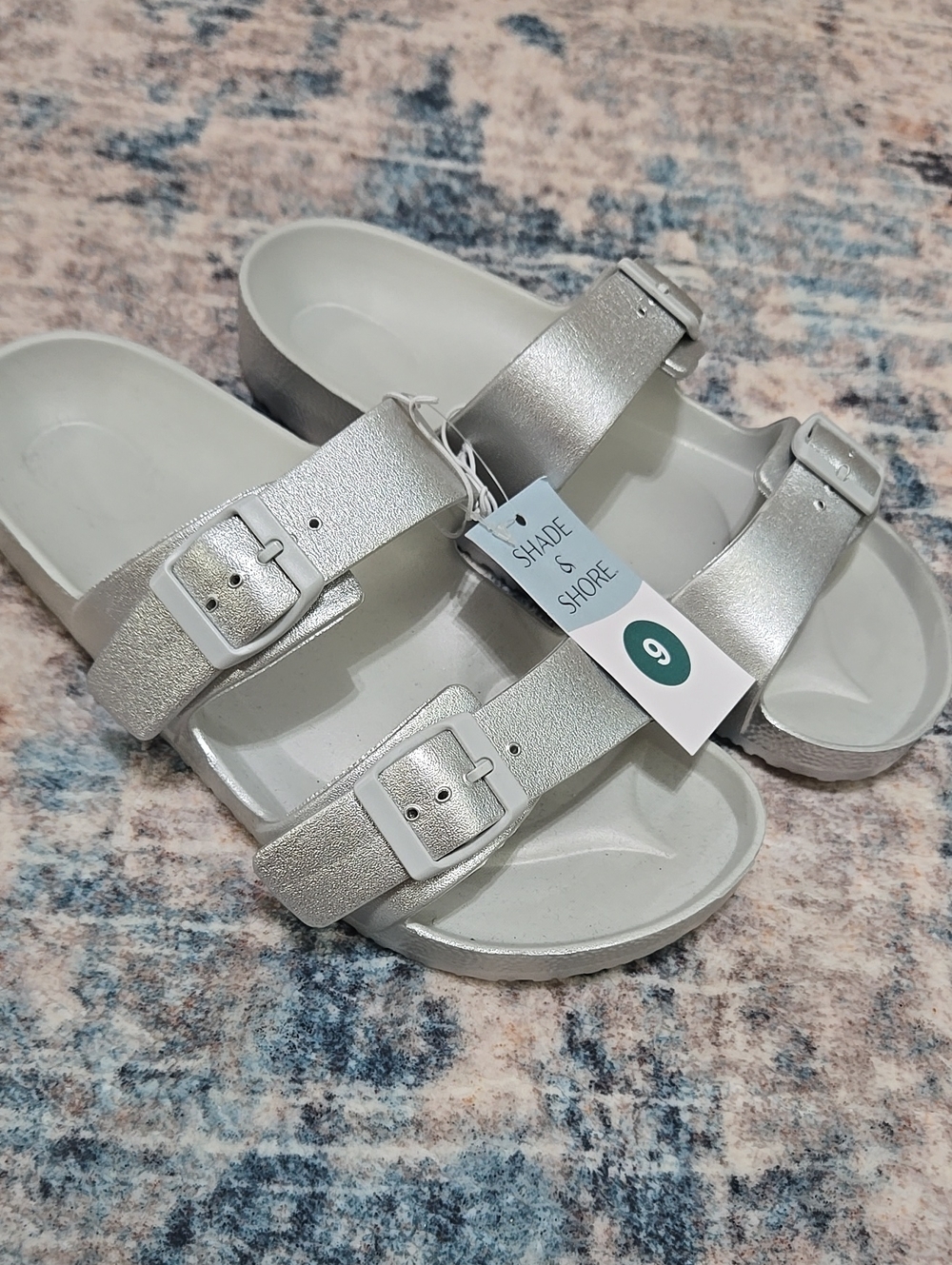 Silver Footbed Sandals
